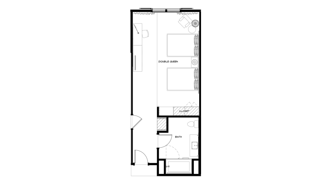 Double Queen Room Floor Plan - The Inn at Meadowbrook